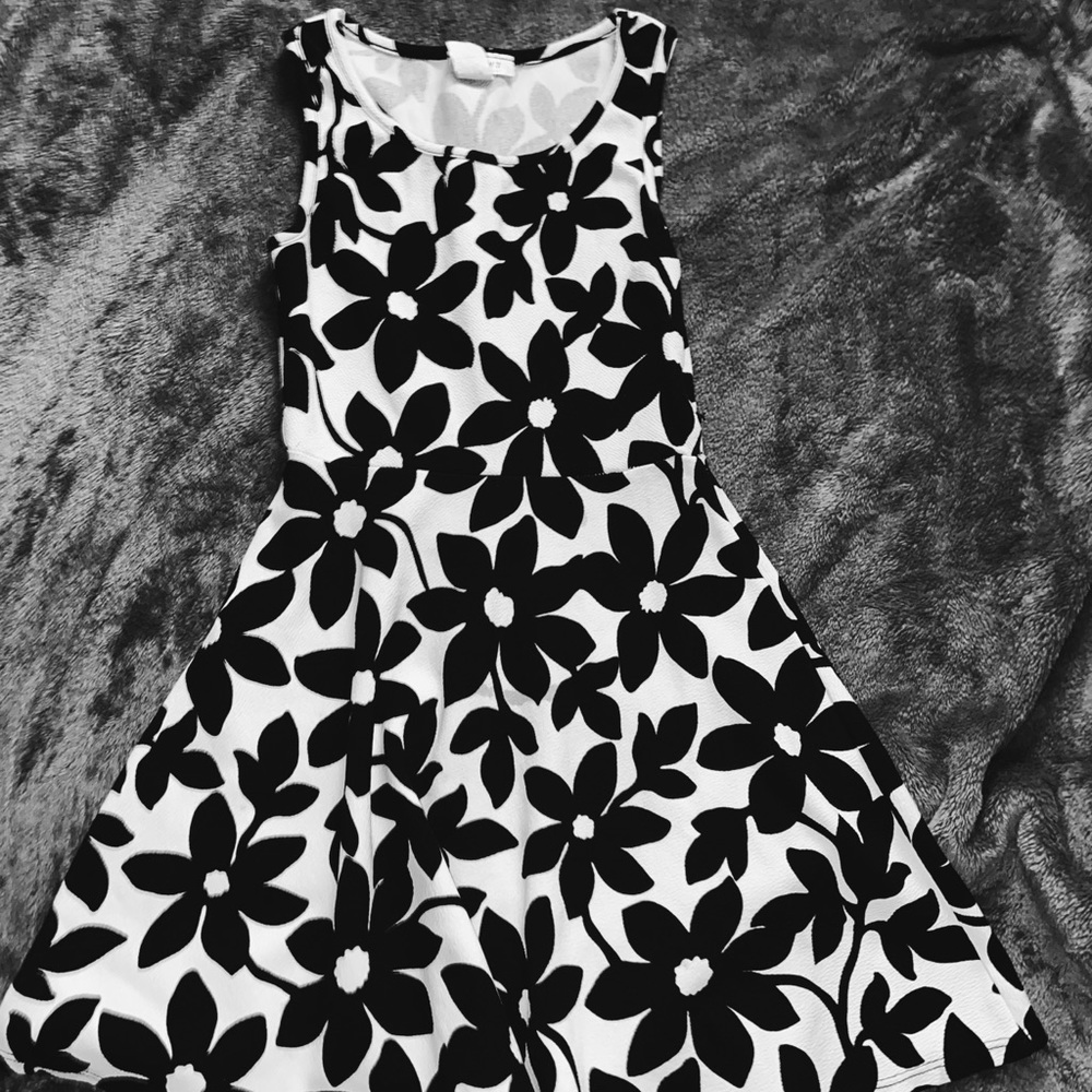 Black and white floral dress